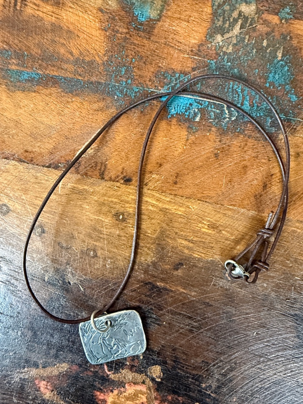 Jes MaHarry Sterling Silver “Compassion” leather cord necklace. New with tags.